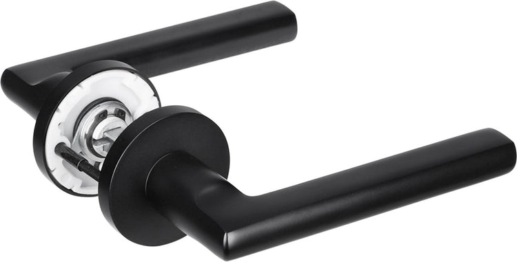 Poignée de porte Impresso redhill - pour l'intérieur - ronde - aluminium noir - 2 pièces