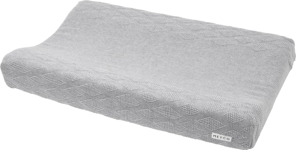 Housse de matelas à langer Meyco baby diamant - bio - gris mélangé - 50x70cm