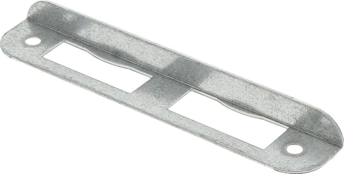 Gâche d'angle Nemef - arrondie - 135 x 24 x 12 mm (lxlxh avec lèvre) - acier galvanisé - hp1266 - din gauche