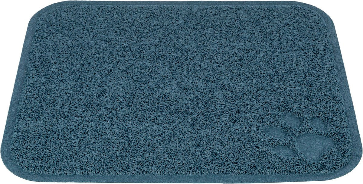 Tapis de nettoyage Trixie - PVC bleu - ramasse la litière du chat, antidérapant, 45x37 cm