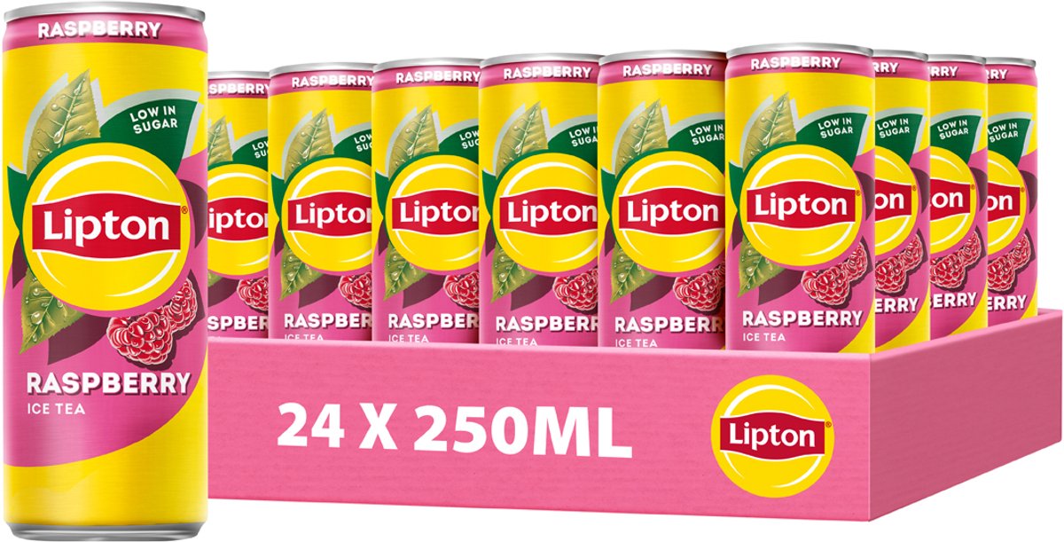 Boîte de thé glacé Lipton - framboise - au goût de framboise - 24 x 250 ml - pack économique