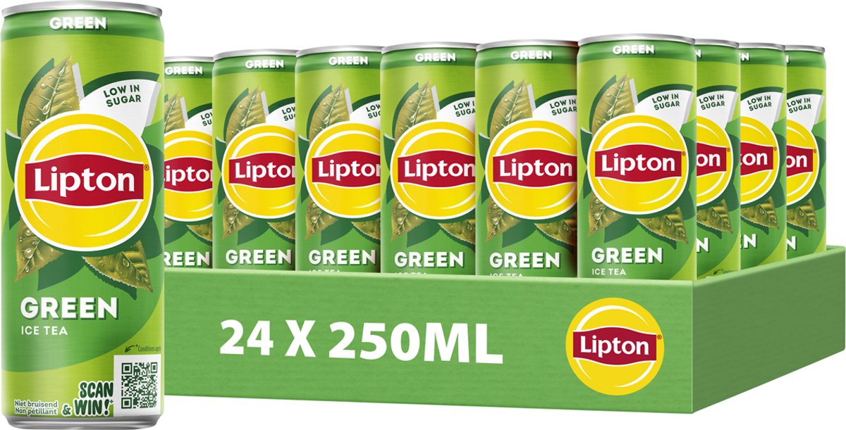 Thé glacé Lipton - vert - faible en sucre, sans colorants ni conservateurs - 24 x 250 ml