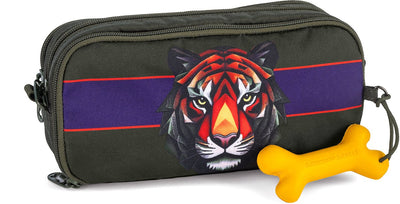 Stones and bones rowan 2.0 - trousse - trousse enfant - 3 compartiments - facette tigre - kaki