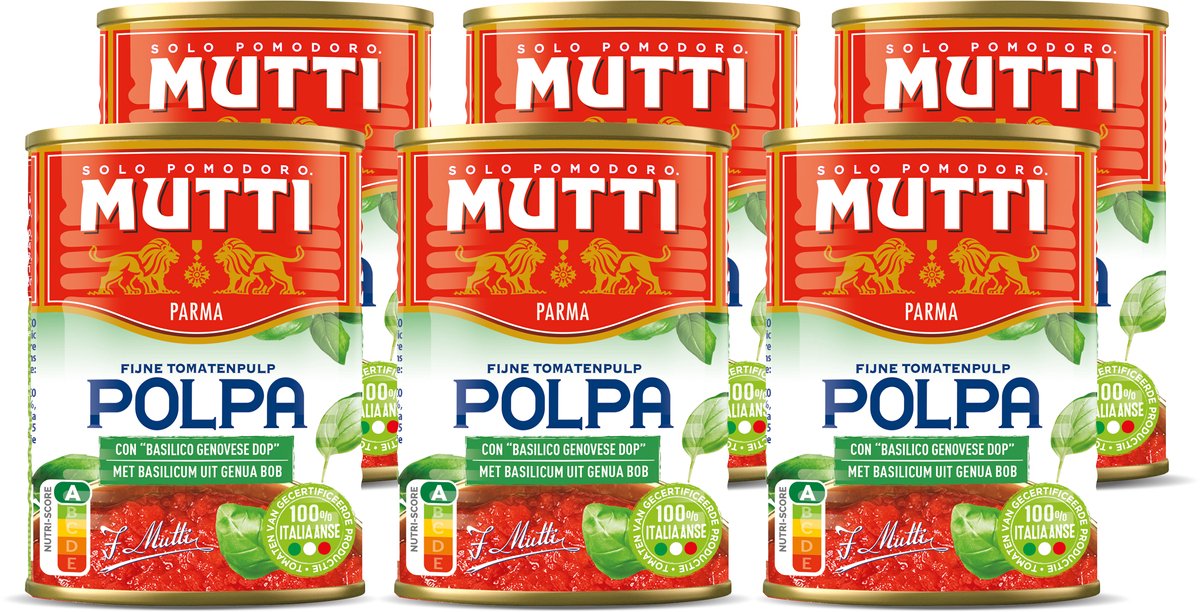 Mutti polpa basilic 6 x 400 grammes