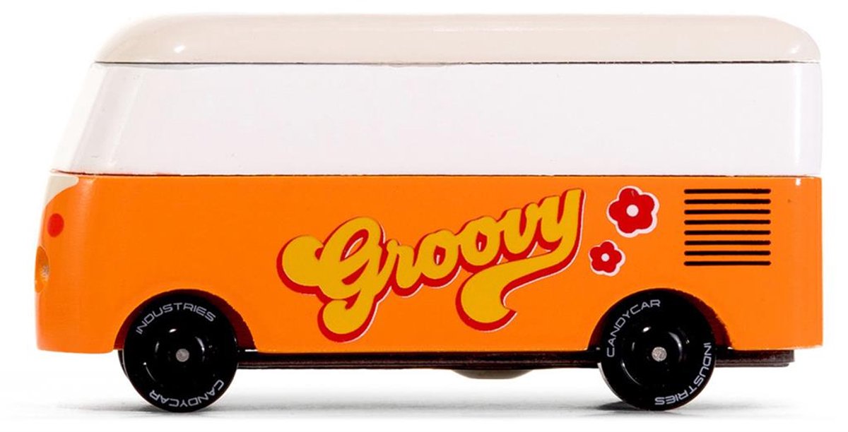 Voiture jouet Candylab VW T1 orange - Fourgon Candycar World.