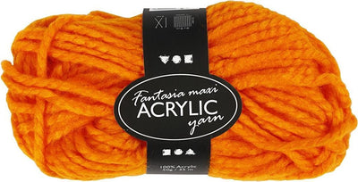 Fil acrylique fantaisie Creativ company, l: 35 m, maxi, orange fluo, 50 g 1 pelote