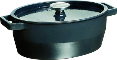 Cocotte ovale en Pyrex à cuisson lente - fonte - 5,8 litres - grise
