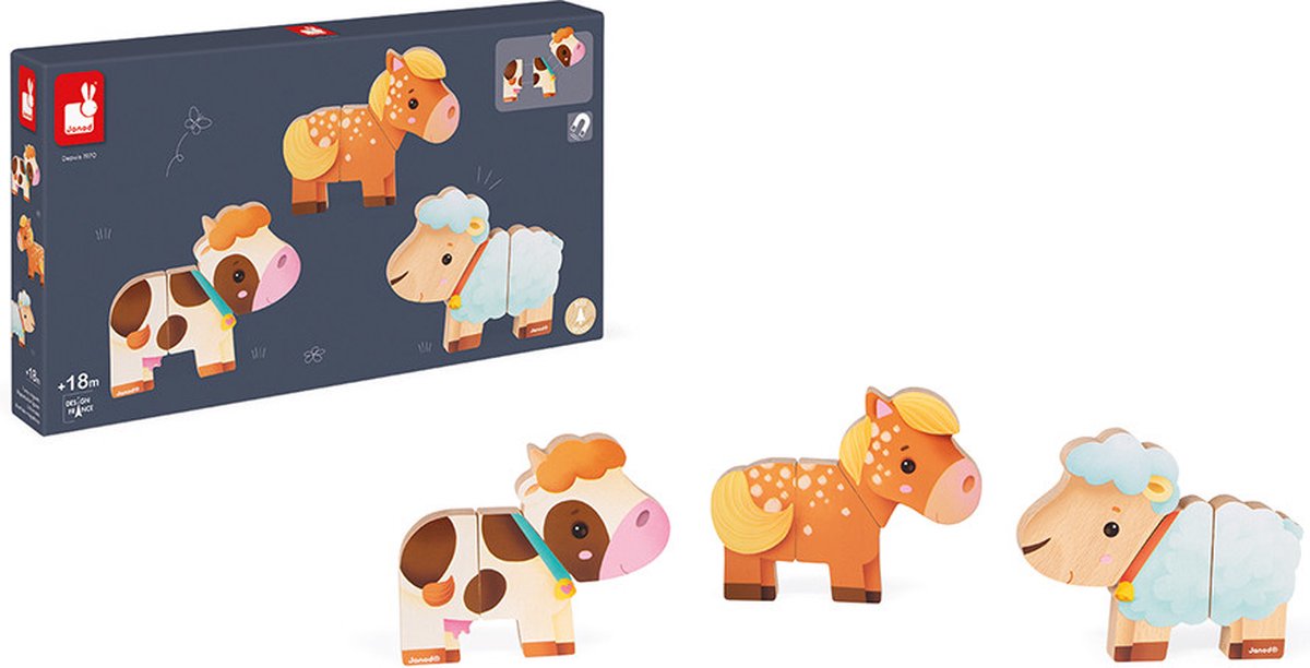 Janod - magnets rigolos - ferme