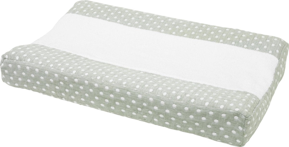 Housse de matelas à langer Meyco baby little dots - vert forêt - 50x70cm