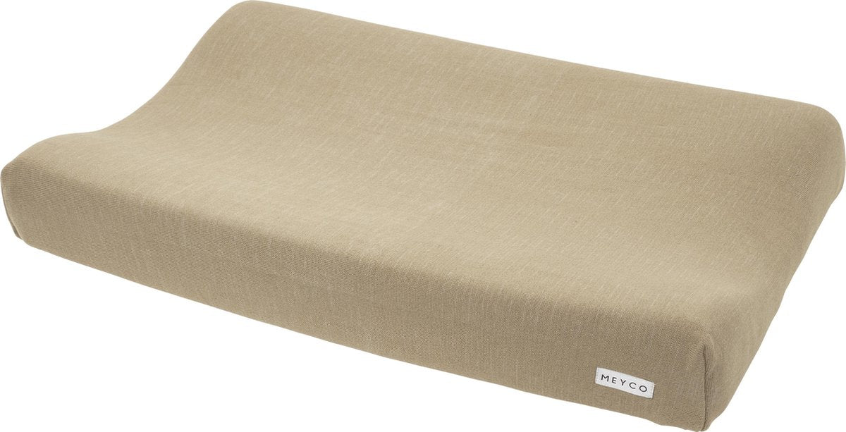 Housse de matelas à langer basique en tricot pour bébé Meyco - taupe - 50x70cm