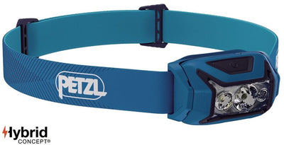 Petzl actik - lampe frontale - 450 lumens - légère et polyvalente - pour le camping, la randonnée et la course - bleu