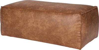 Pouf rodéo Woood - cuir recyclé - cognac - 43x120x60