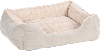 Panier pour chien Flamingo - coussin pour chien - lit pour chien - verona rectangulaire - beige - 65x50x20 cm - panier en peluche avec revêtement amovible et fond antidérapant - lavable à 30°c