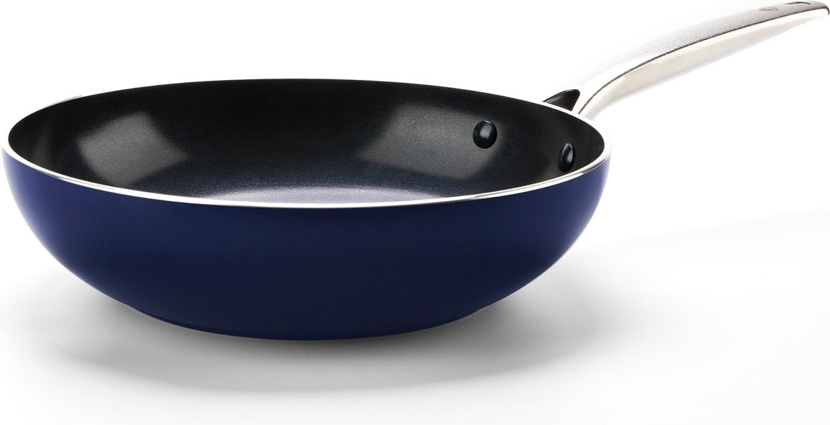 Wok Blue Diamond - 28 cm - 3-7l - bleu - induction - antiadhésif - sans pfas