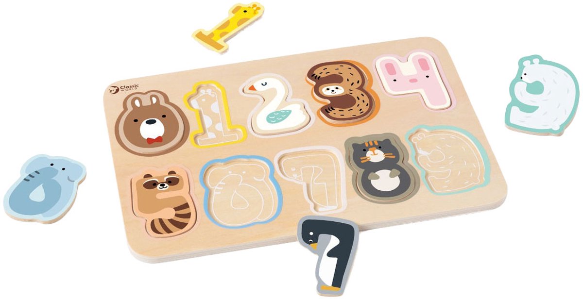 Classic World World Wooden Figure Puzzle, 10e.