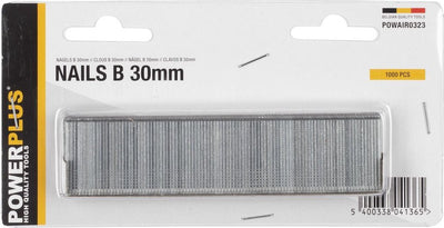 Clous Powerplus powair0323 - pour agrafeuse-cloueuse - type b - 30mm - 1000 pièces