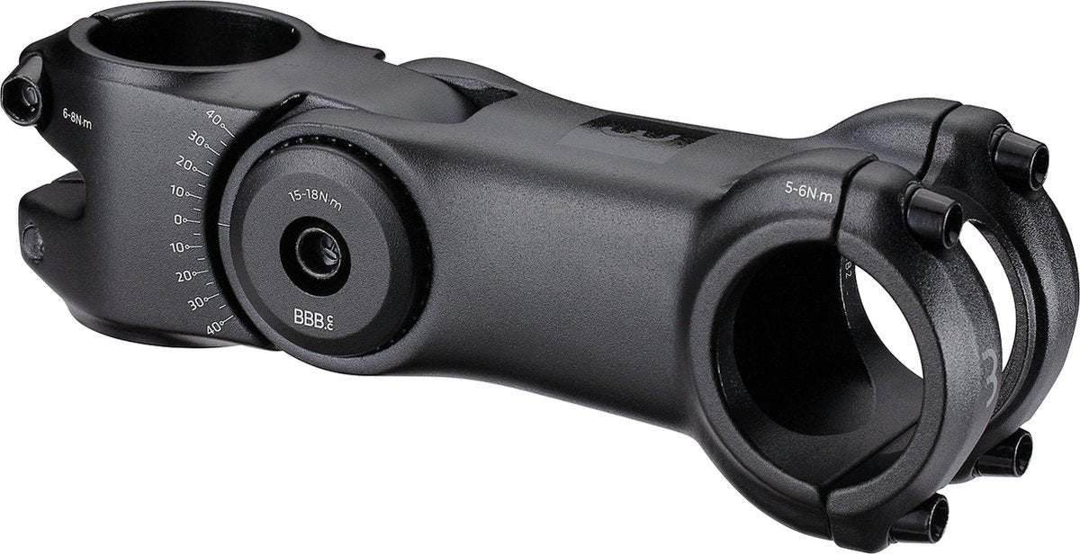 Bbb potence de cyclisme réglable - potence réglable vélo de course, vélo électrique vtt - guidon 31,8 mm - angle -40° +40° - highsix - noir - 130 mm - bhs-29