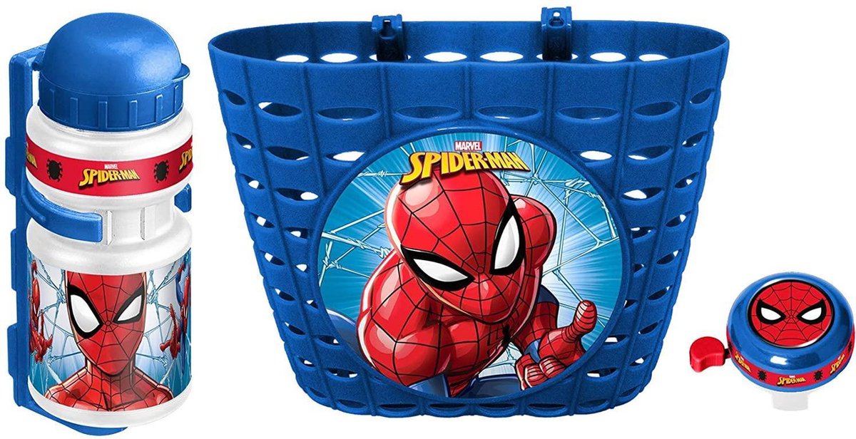 Accessoires de vélo de Marvel Spider-Man pour enfants bleu 3 pièces