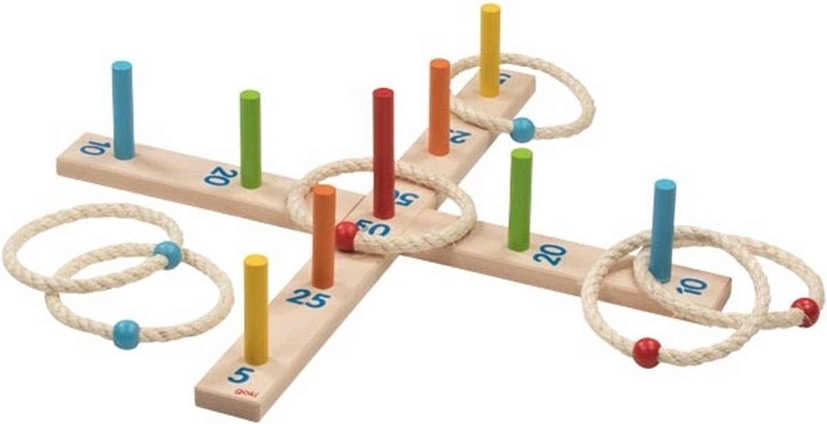 GOKI WOODEN RINGWERP Game, 6 anneaux