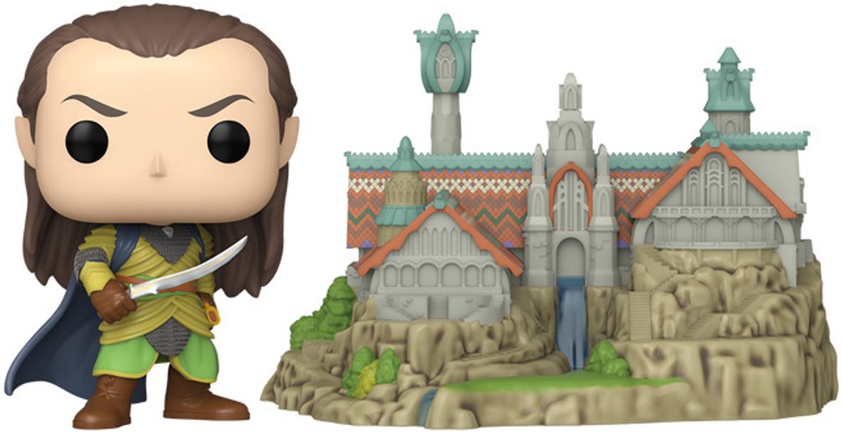Funko pop town : elrond avec rivendell pop #1747
