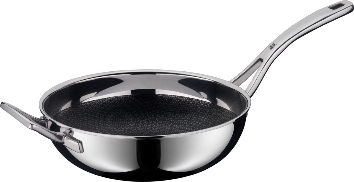 WMF profi resist - poêle wok - ø 28 cm - acier inoxydable - convient pour induction - revêtement antiadhésif