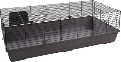 Cage mobile Petsfirst - cochon d'Inde - lapins nains - gris noir - 137,5 cm l - 68,5 cm l - 43 cm h