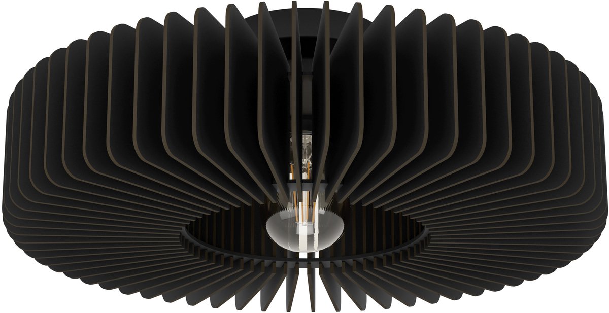 Plafonnier Eglo palombaia - e27 - ø 50 cm - noir - bois|acier