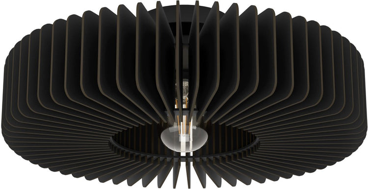 Plafonnier Eglo palombaia - e27 - ø 50 cm - noir - bois|acier
