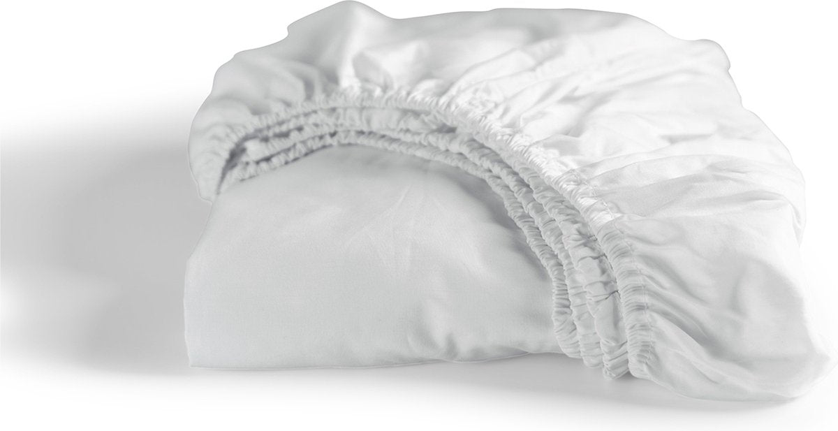 Cendrillon - week-end - drap-housse - convient pour sommier tapissier - 100% coton - 70x200 cm - hauteur de matelas jusqu'à 25 cm - blanc