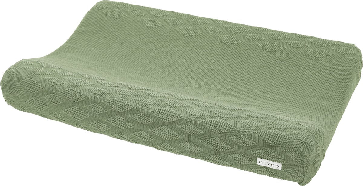Housse de matelas à langer Meyco bébé diamant - bio - vert forêt - 50x70cm