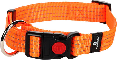 Flamingo len - collier chiens - collier len orange l 45-65cm 25mm - 1pc - 125002 - 1pc
