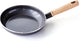 Poêle vintage Greenchef 20 cm - revêtement antiadhésif sans PFA - poêle wok induction - poêle en céramique - passe au four jusqu'à 160°c - manche en bois - poignée de refroidissement - noir