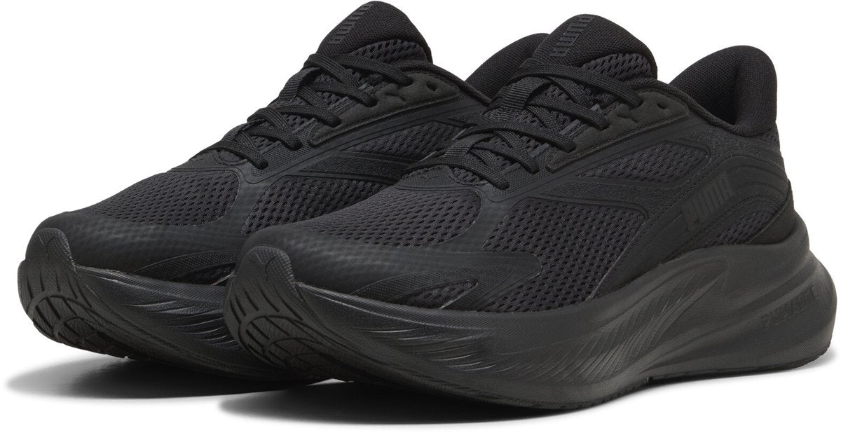 Puma maxstride lite ls chaussures de sport unisexe - noir- blanc