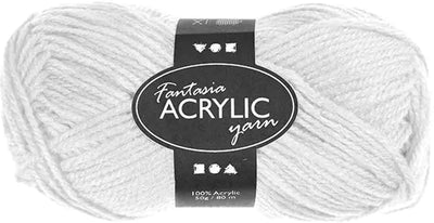 Fil acrylique, blanc, 50gr, 80m