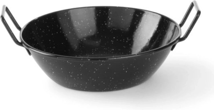 Plats à paella profonds Hendi – tôle d'acier émaillée – ⌀245x70 mm – passent au lave-vaisselle