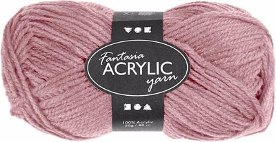 Fil acrylique, rouge clair, 50gr, 80m