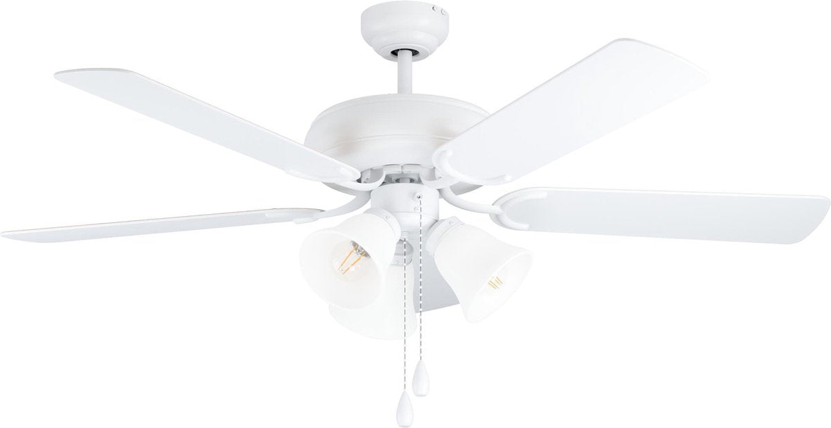 Plafonnier Eglo las palmas avec ventilateur - 132cm - durée de vie plus longue - blanc
