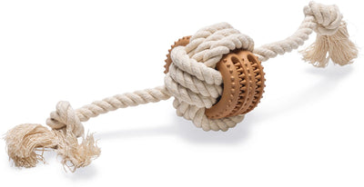 Beeztees chiot corde de jeu dentaire fem - jouets pour chiens - coton caoutchouc - beige marron - 30x8,8x8,8 cm