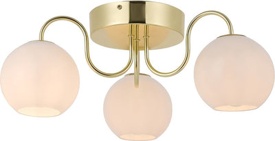 Nordlux franca-plafonnier-e14-verre opale laiton