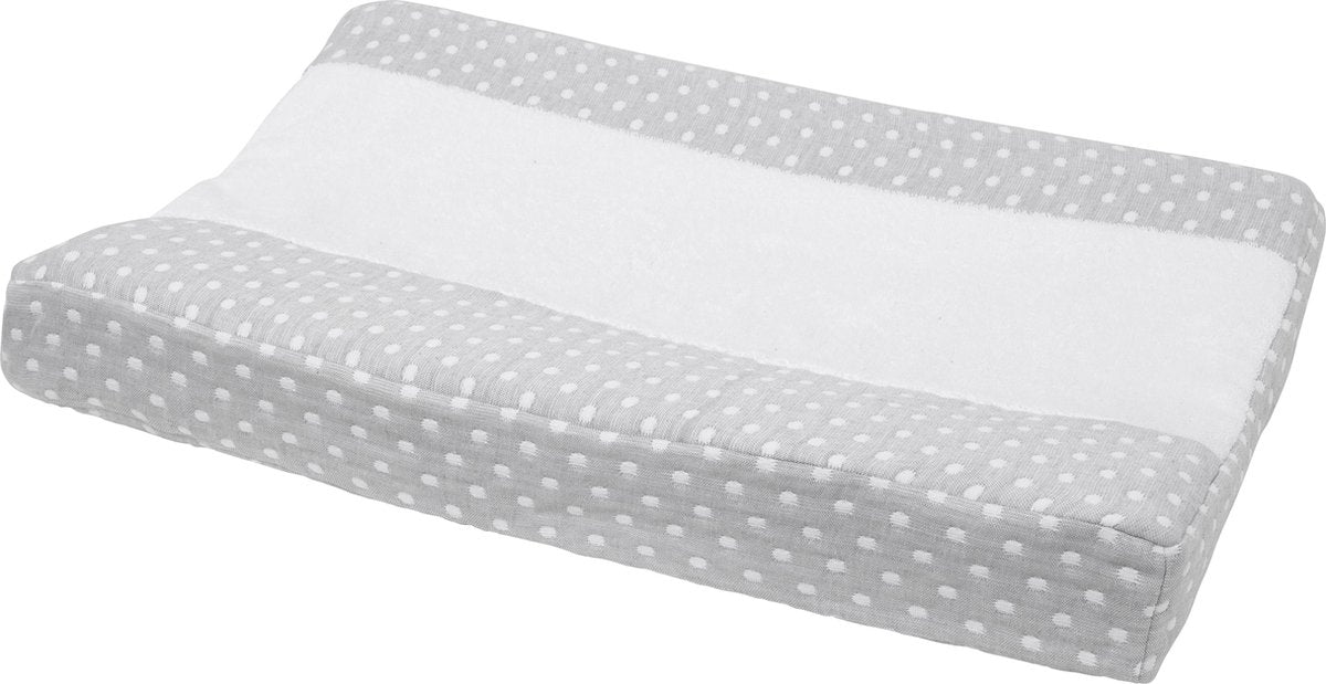Housse de matelas à langer Meyco baby little dots - gris - 50x70cm