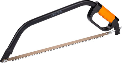Scie à archet Black+decker bxgtto7032 - 21 53 cm - poignée confort souple - absorption des chocs - protection des articulations - acier - noir orange