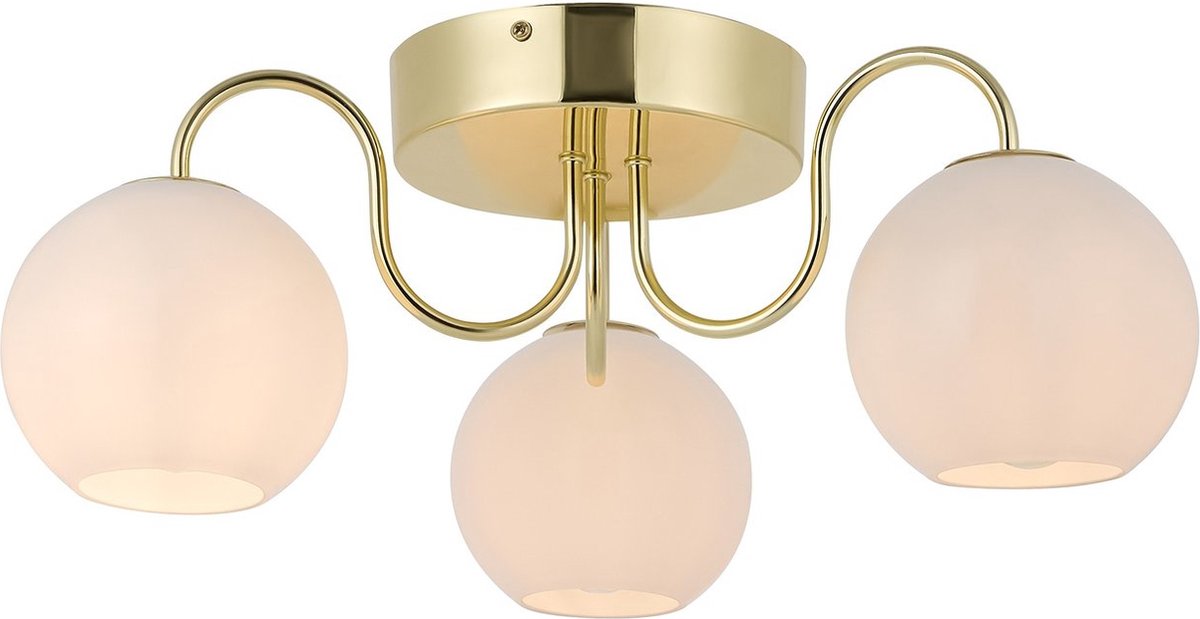 Nordlux franca-plafonnier-e14-verre opale laiton