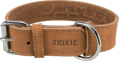 Trixie Collar chien rustique gras cuir cardiaque brun