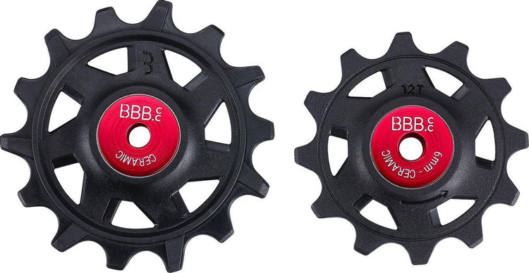 Bbb cycling roues de dérailleur en céramique sram - roues de dérailleur 12 vitesses - durables - noir - 12t 14t - rollerboys céramique 12t-14t sr bdp-17