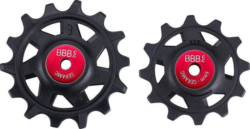 Bbb cycling roues de dérailleur en céramique sram - roues de dérailleur 12 vitesses - durables - noir - 12t 14t - rollerboys céramique 12t-14t sr bdp-17