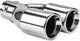 Embout de garniture d'échappement universel en inox Amio - 2x74mm - taille 008 - diamètre de raccordement entre 36mm et 54mm