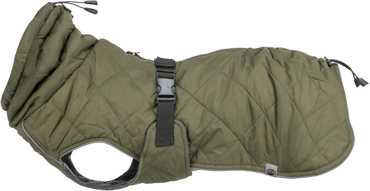 Manteau pour chien Trixie - vert olive 45 cm - imperméable, réglable, doublure polaire