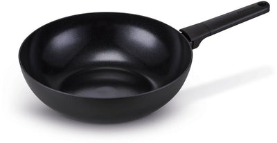Brabantia vanta wok poêle ø 30 cm - 100% sans pfas - revêtement antiadhésif en céramique renforcé de titane - poêle à induction - noir