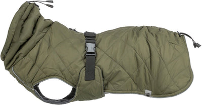 Manteau pour chien Trixie - vert olive 40 cm - imperméable, réglable, doublure polaire