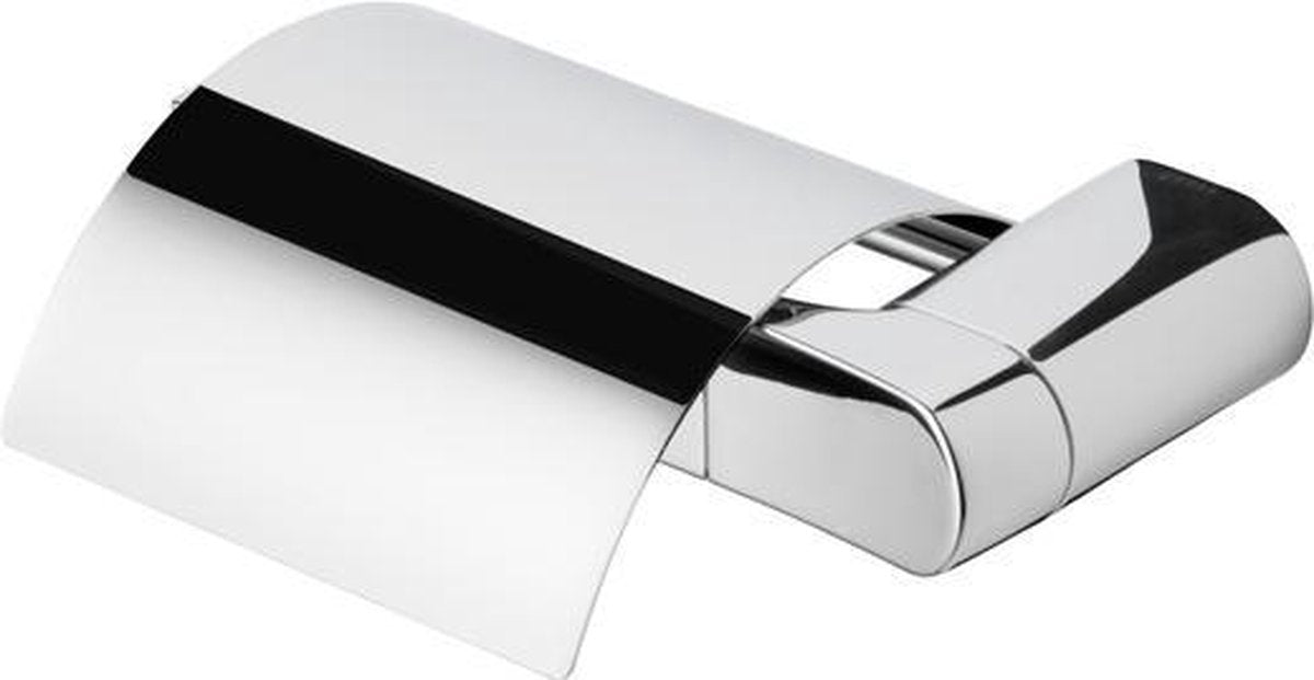 Porte-rouleau de papier toilette Geesa Wynk avec rabat - gauche - chrome